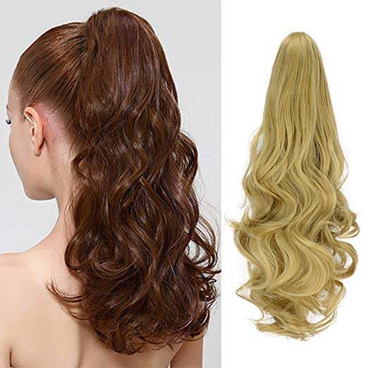 20〞Claw Ponytail Clip in Hair Extensions Hairpiece Synthetic Light Curly Soft Silky Nature Looking Heat-Resisting Different Colors for Women Fashion and Beauty-24# 20〞Claw Ponytail Clip in Hair Extensions Hairpiece Synthetic Light Curly Soft Silky Nature Looking Heat-Resisting Different Colors for Women Fashion and Beauty-24#